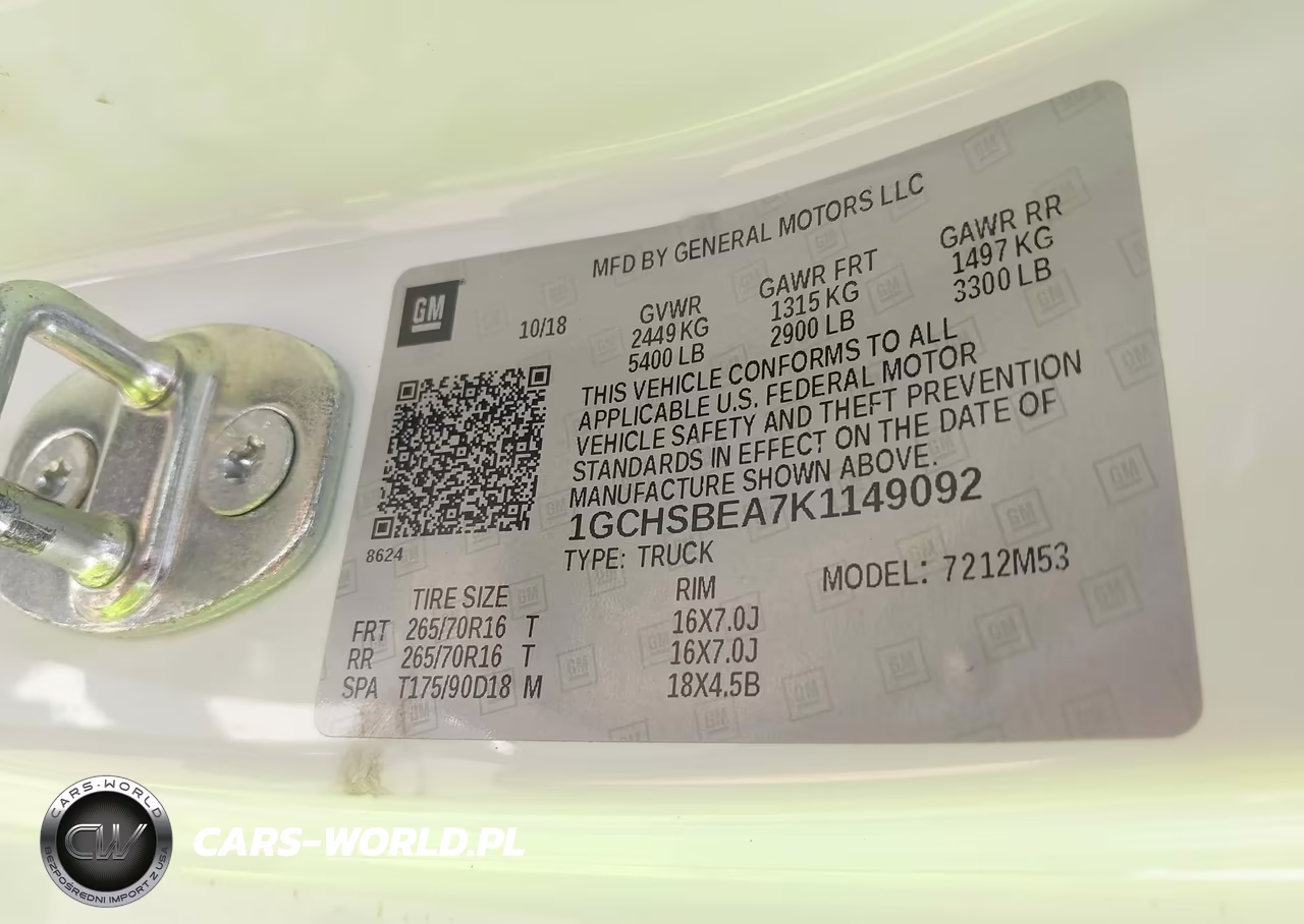 2019 Chevrolet Colorado Wt VIN:1GCHSBEA7K1149092 - 9