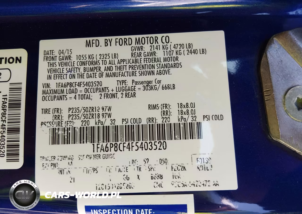 2015 Ford Mustang Gt VIN:1FA6P8CF4F5403520 - 9