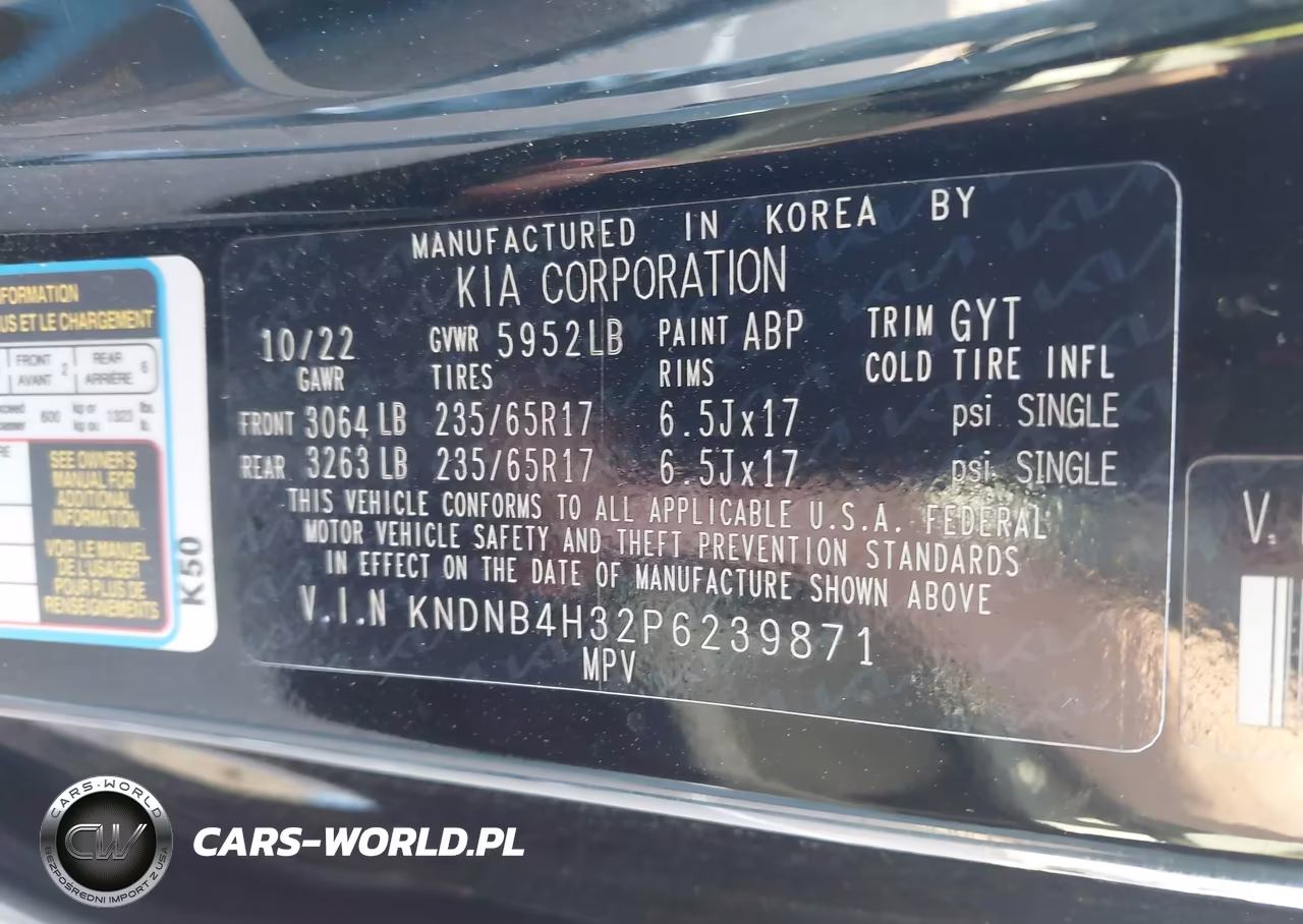 2023 Kia Carnival Mpv Lx Seat Package VIN:KNDNB4H32P6239871 - 9