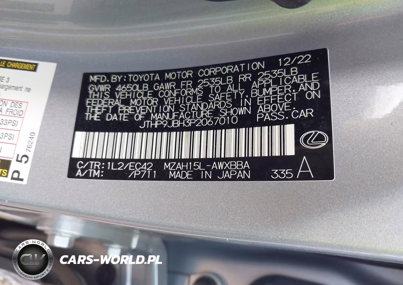 2023 Lexus Ux 250H Premium VIN:JTHP9JBH3P2067010 - 9