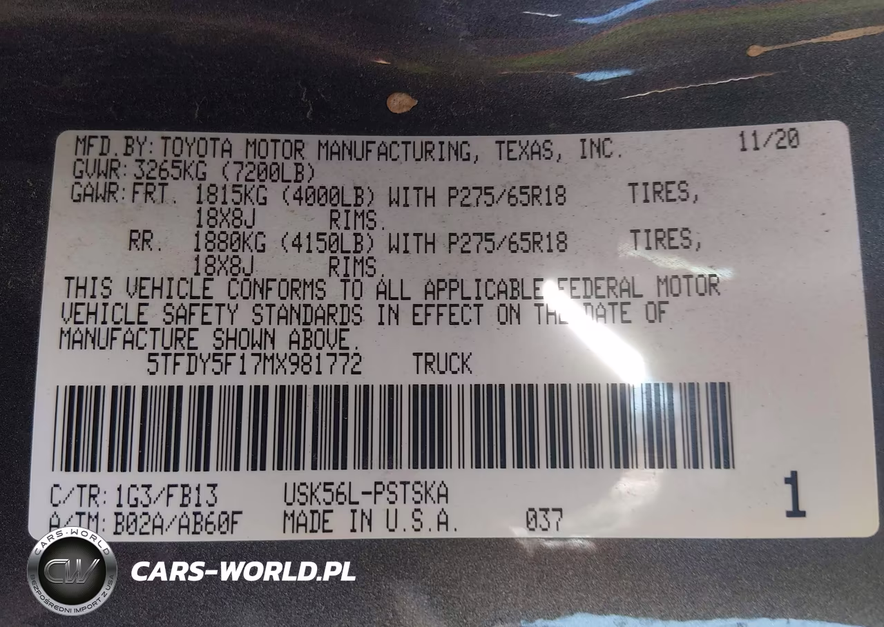 2021 Toyota Tundra Sr5 VIN:5TFDY5F17MX981772 - 9