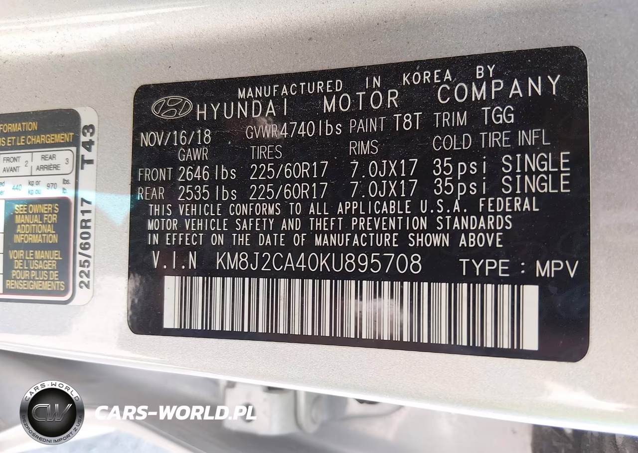 2019 Hyundai Tucson Se VIN:KM8J2CA40KU895708 - 9