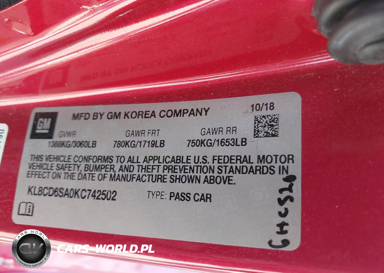 2019 Chevrolet Spark 1Lt Cvt VIN:KL8CD6SA0KC742502 - 9