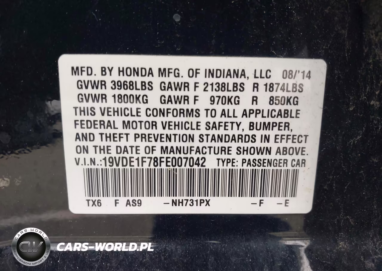 2015 Acura Ilx 2.0L VIN:19VDE1F78FE007042 - 9
