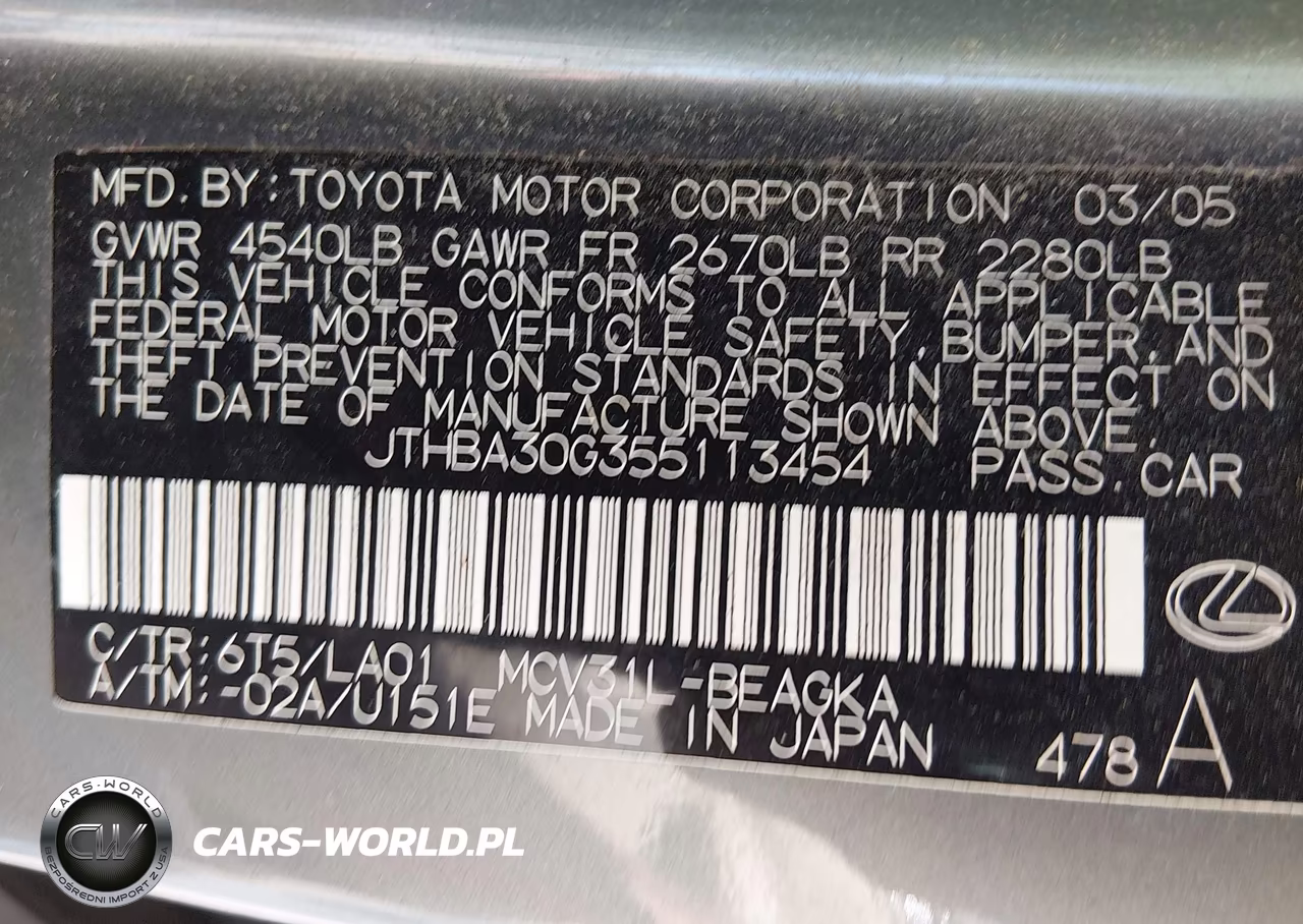 2005 Lexus Es 330 VIN:JTHBA30G355113454 - 9