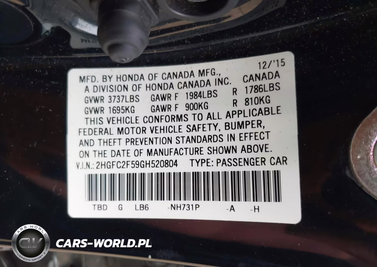 2016 Honda Civic Lx VIN:2HGFC2F59GH520804 - 9