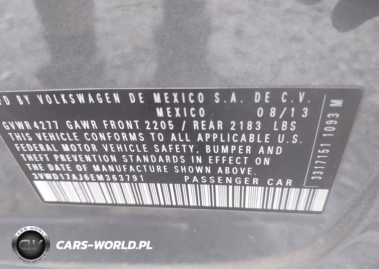 2014 Volkswagen Jetta 1.8T Se VIN:3VWD17AJ6EM363791 - 9