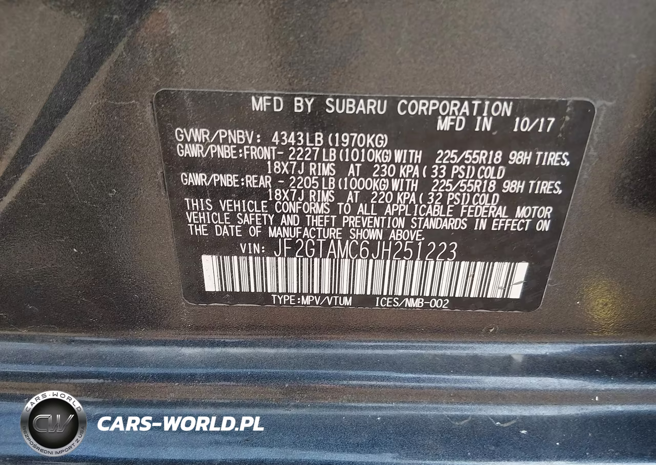2018 Subaru Crosstrek 2.0I Limited VIN:JF2GTAMC6JH251223 - 9