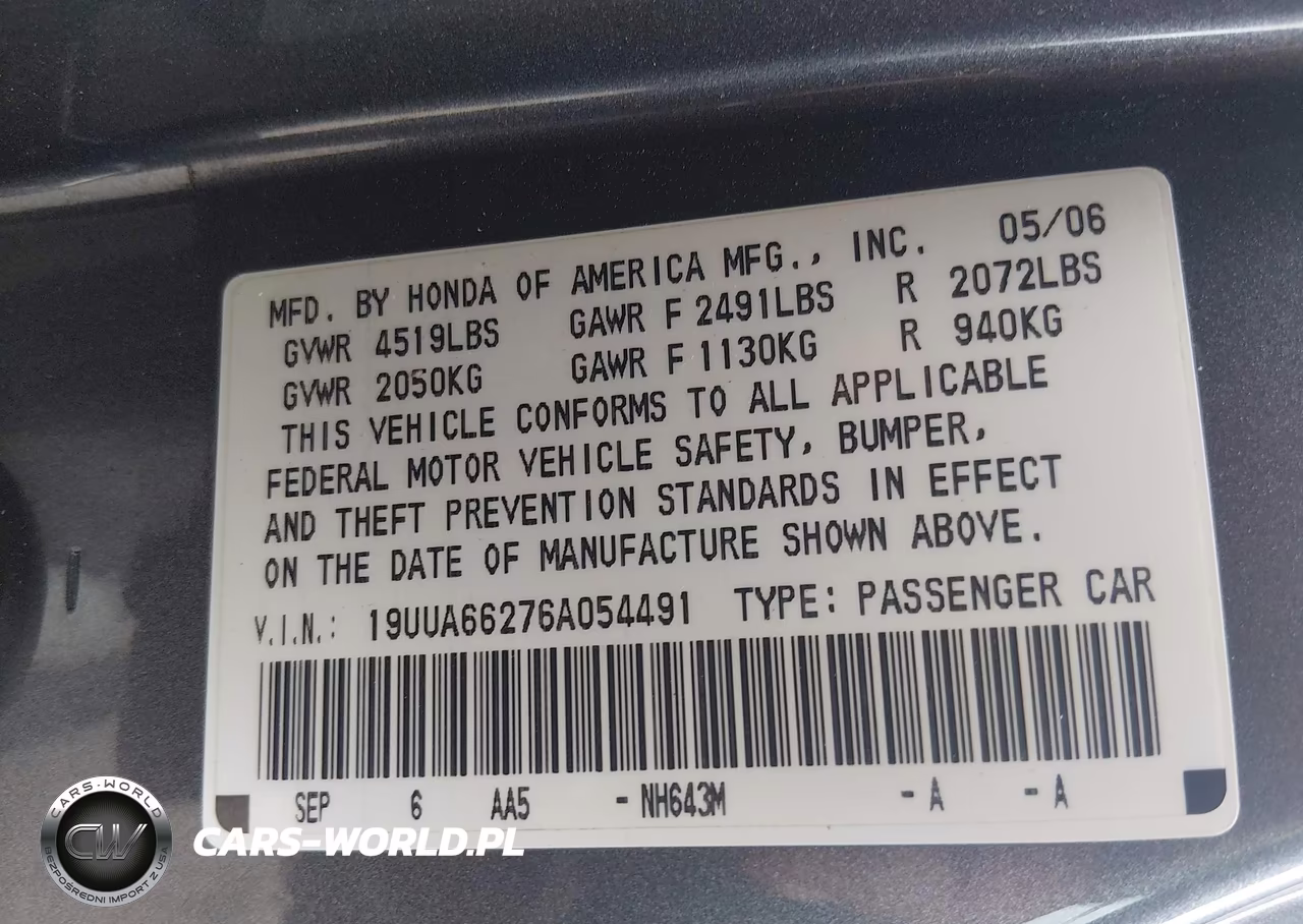 2006 Acura Tl VIN:19UUA66276A054491 - 9