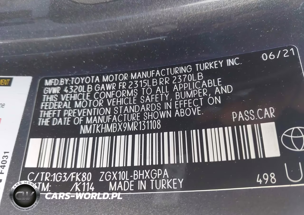 2021 Toyota C-Hr Xle VIN:NMTKHMBX9MR131108 - 9