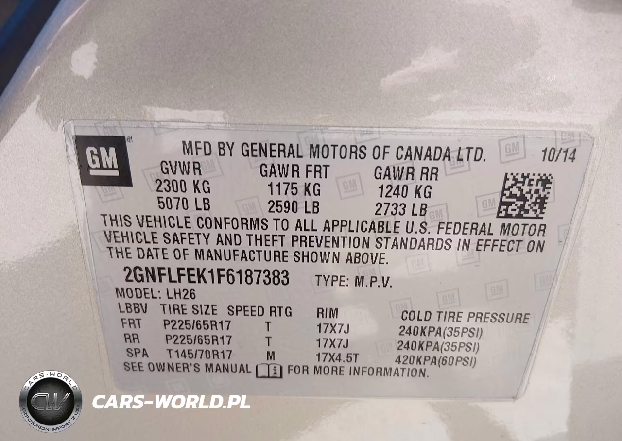 2015 Chevrolet Equinox 1Lt VIN:2GNFLFEK1F6187383 - 9