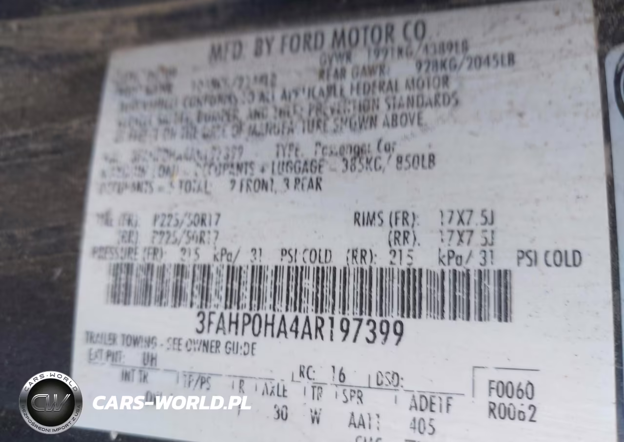 2010 Ford Fusion Se VIN:3FAHP0HA4AR197399 - 9