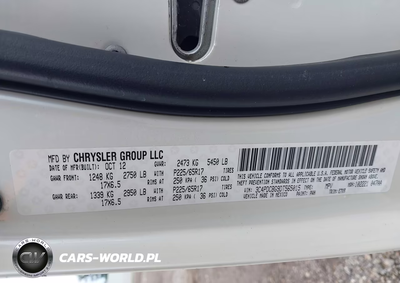 2013 Dodge Journey Sxt VIN:3C4PDCBG9DT565015 - 9