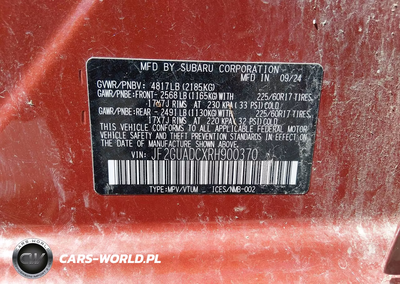 2024 Subaru Crosstrek Premium VIN:JF2GUADCXRH900370 - 9