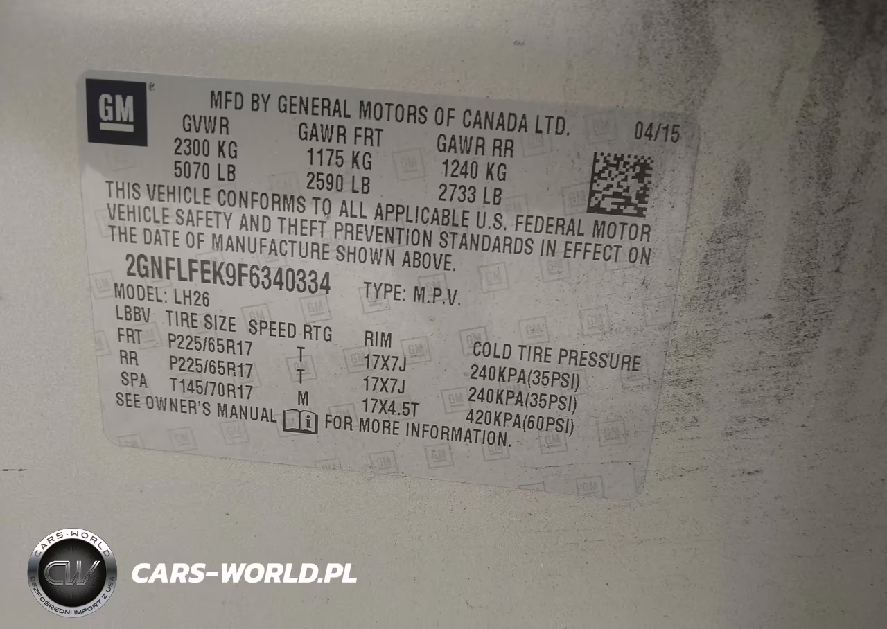 2015 Chevrolet Equinox 1Lt VIN:2GNFLFEK9F6340334 - 9