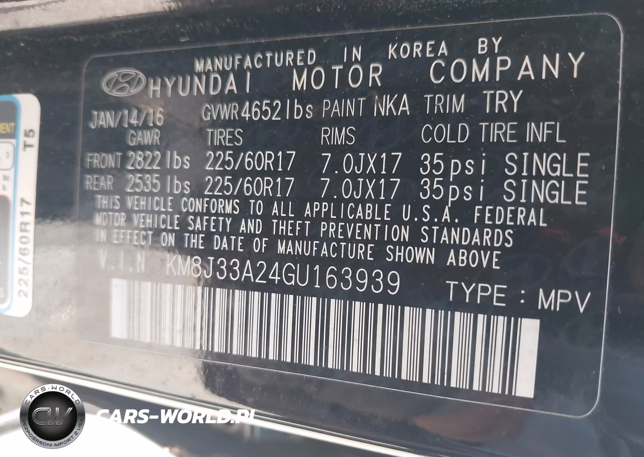 2016 Hyundai Tucson Eco VIN:KM8J33A24GU163939 - 9