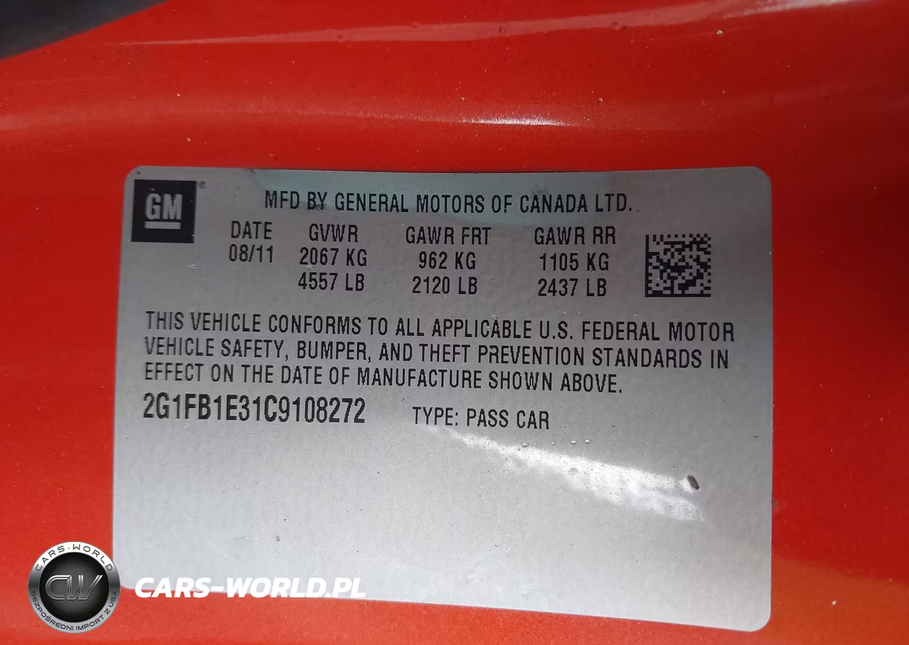 2012 Chevrolet Camaro 1Lt VIN:2G1FB1E31C9108272 - 9