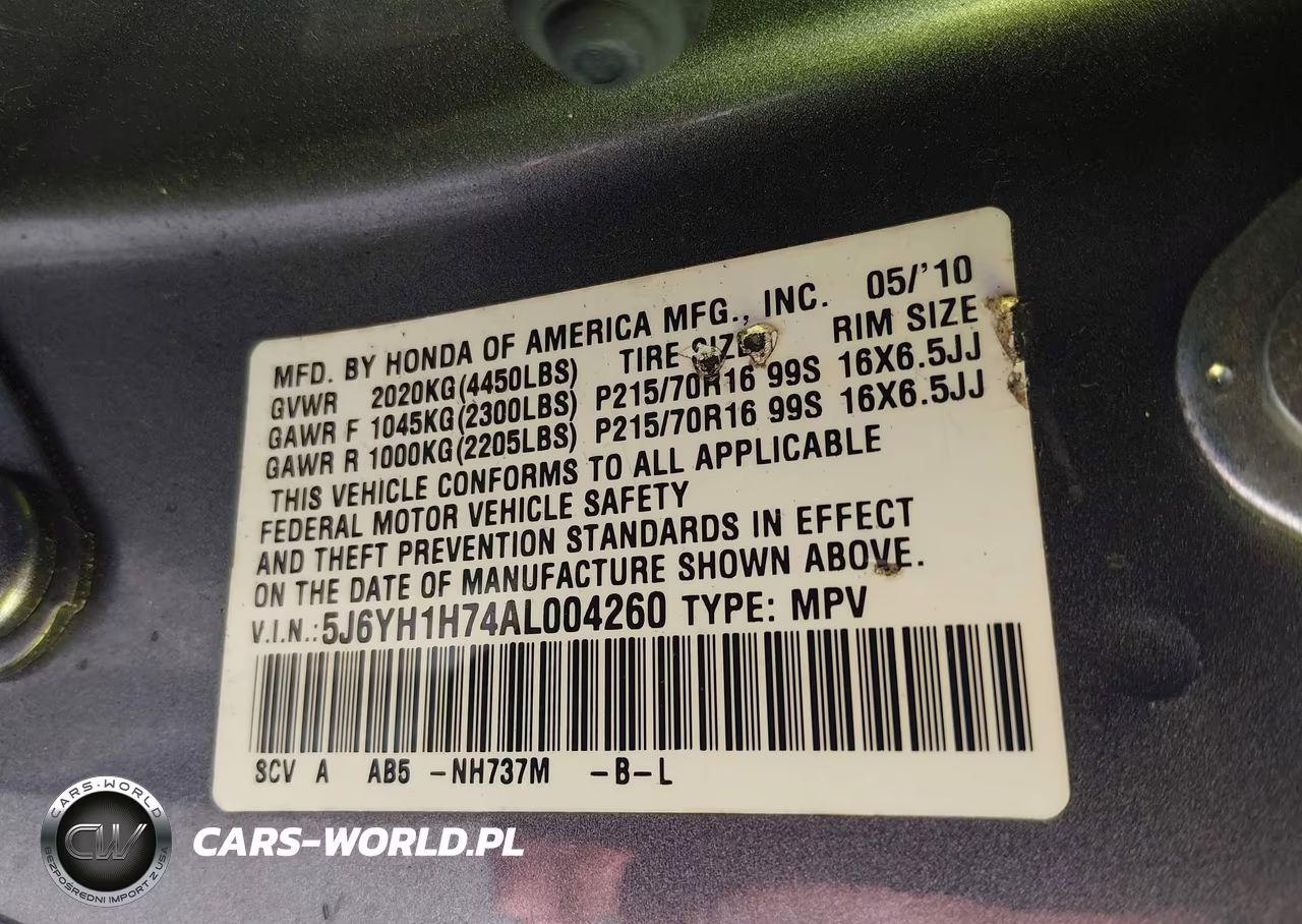 2010 Honda Element Ex VIN:5J6YH1H74AL004260 - 9