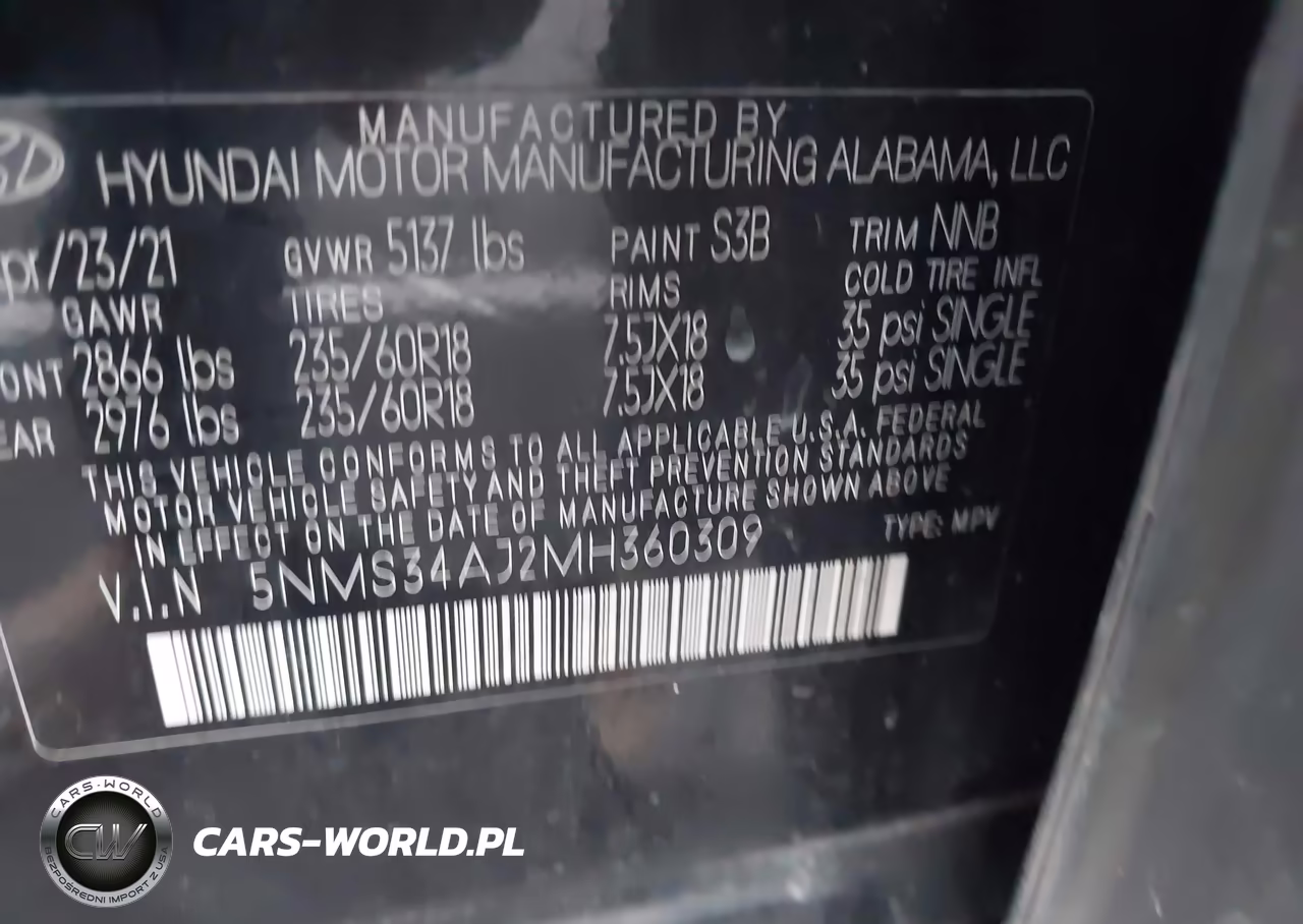 2021 Hyundai Santa Fe Sel VIN:5NMS34AJ2MH360309 - 9