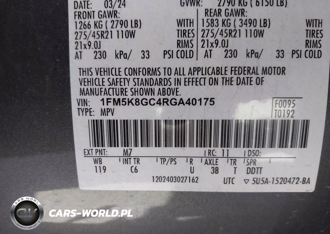 2024 Ford Explorer St VIN:1FM5K8GC4RGA40175 - 9