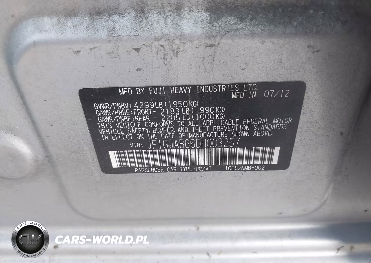 2013 Subaru Impreza 2.0I Premium VIN:JF1GJAB66DH003257 - 9