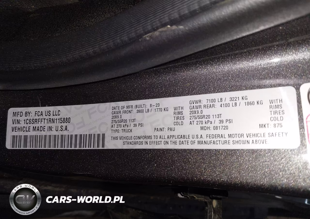 2024 Ram 1500 VIN:1C6SRFFT1RN115880 - 9