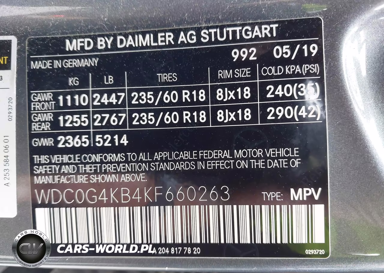 2019 Mercedes-Benz Glc 300 4Matic VIN:WDC0G4KB4KF660263 - 9