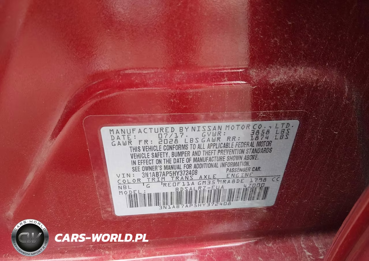 2017 Nissan Sentra Sr VIN:3N1AB7AP5HY372408 - 9