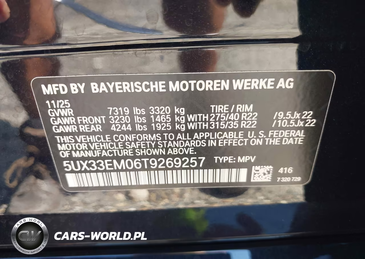 2026 BMW X7 M60I VIN:5UX33EM06T9269257 - 9