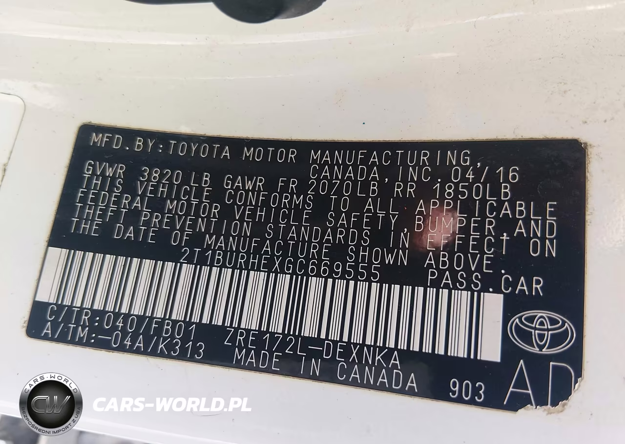 2016 Toyota Corolla Le VIN:2T1BURHEXGC669555 - 9