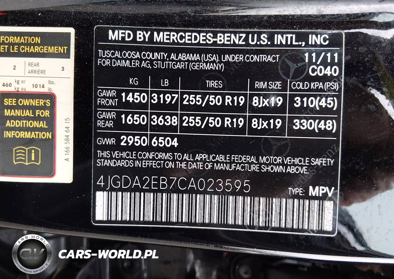 2012 Mercedes-Benz Ml 350 Bluetec 4Matic VIN:4JGDA2EB7CA023595 - 9