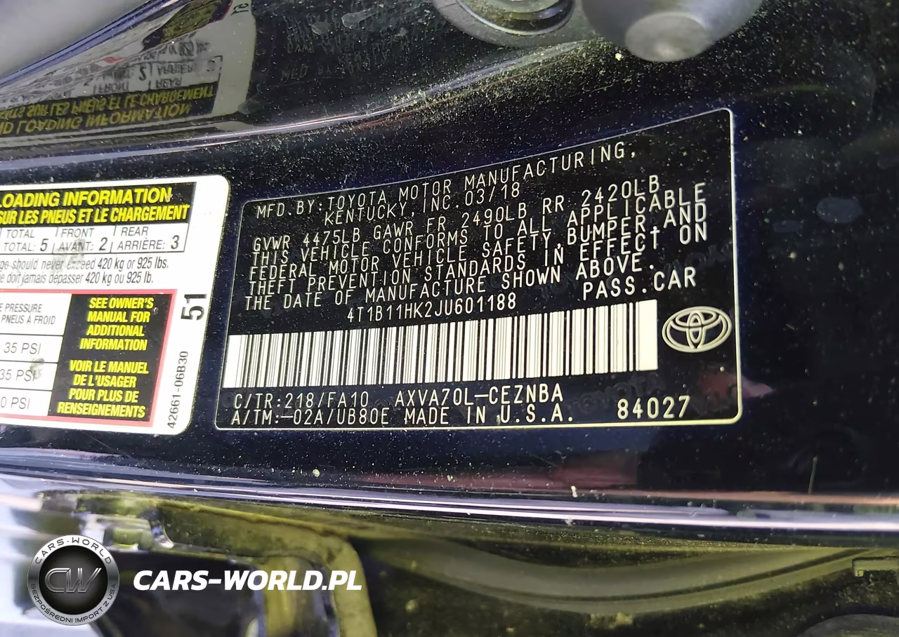 2018 Toyota Camry Le VIN:4T1B11HK2JU601188 - 9