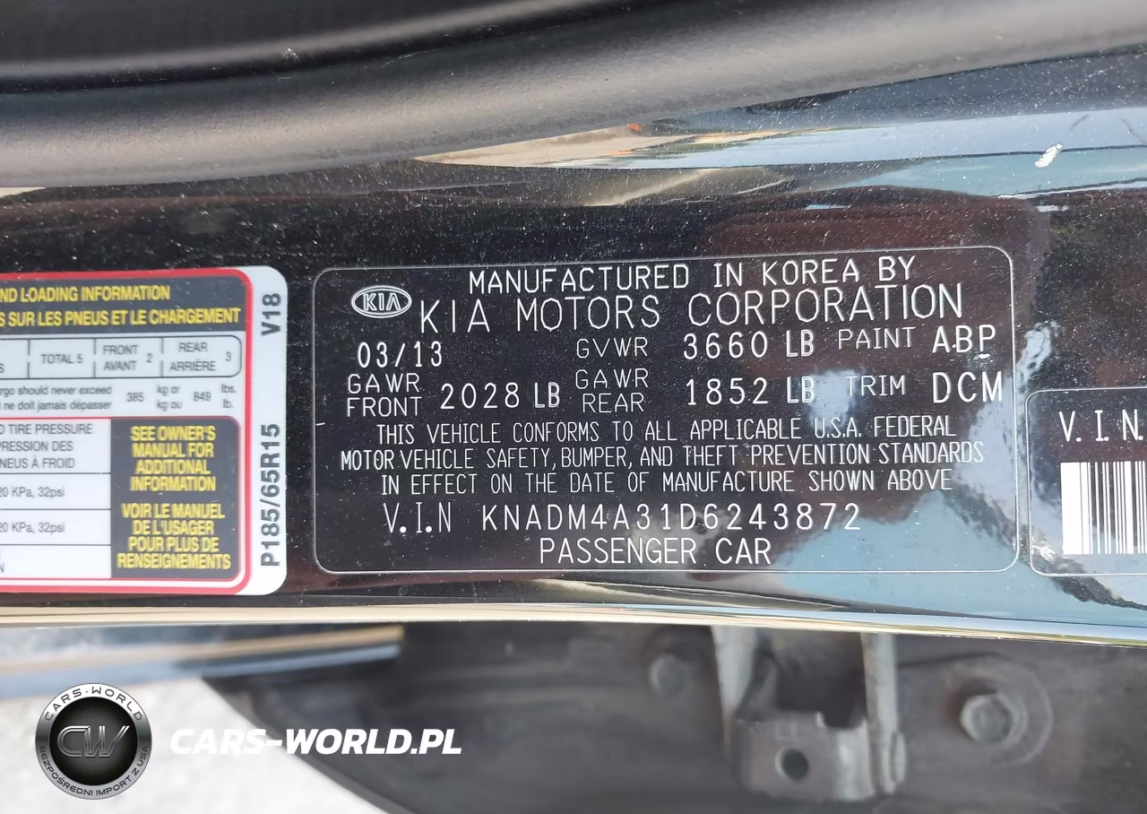 2013 Kia Rio Lx VIN:KNADM4A31D6243872 - 9