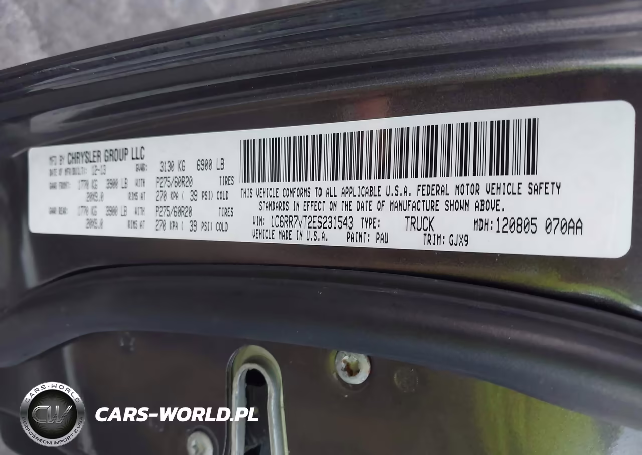 2014 Ram 1500 Laramie VIN:1C6RR7VT2ES231543 - 9