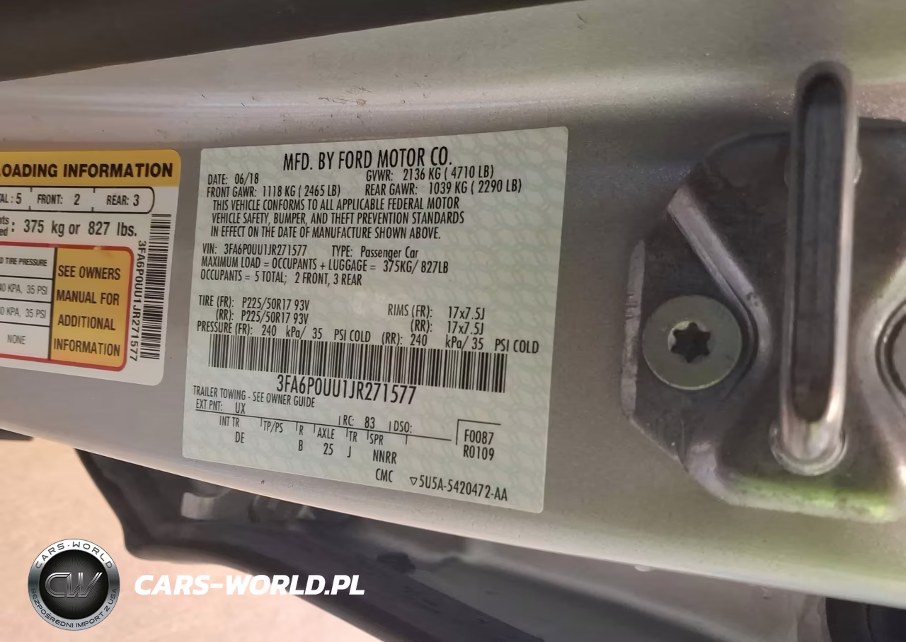 2018 Ford Fusion S Hybrid VIN:3FA6P0UU1JR271577 - 9