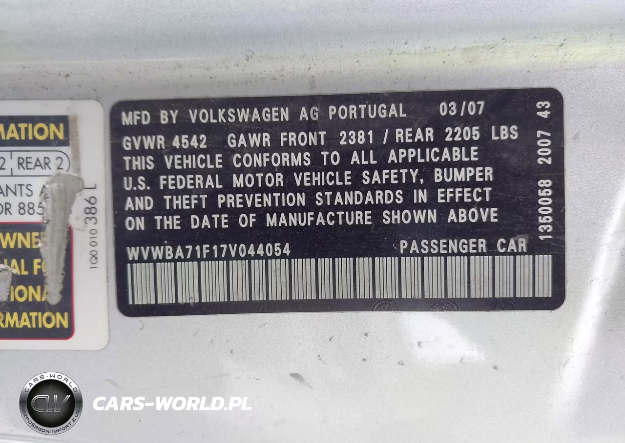 2007 Volkswagen Eos 2.0T VIN:WVWBA71F17V044054 - 9