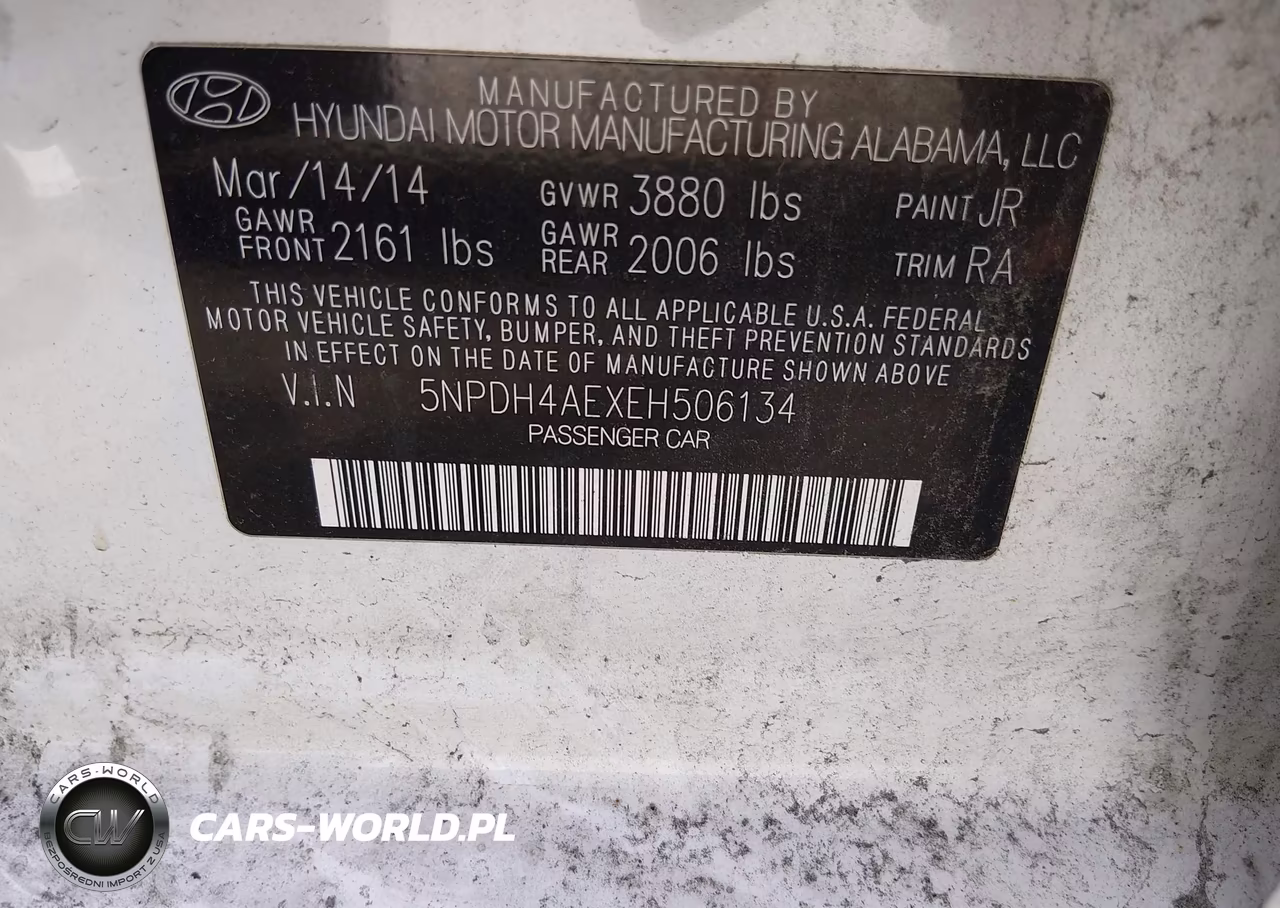 2014 Hyundai Elantra Se VIN:5NPDH4AEXEH506134 - 9