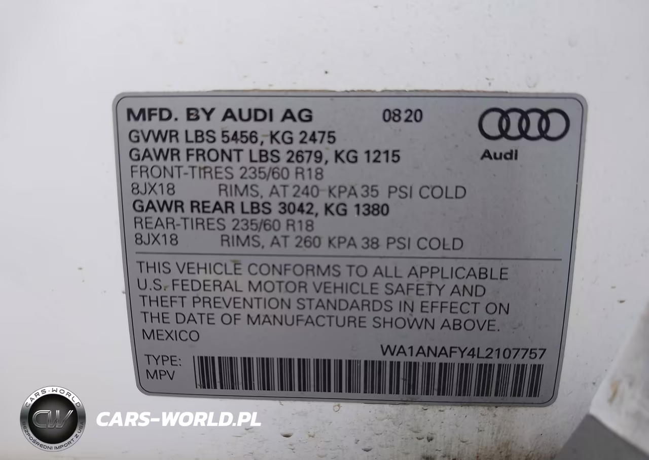 2020 Audi Q5 Premium 45 Tfsi Quattro S Tronic VIN:WA1ANAFY4L2107757 - 9