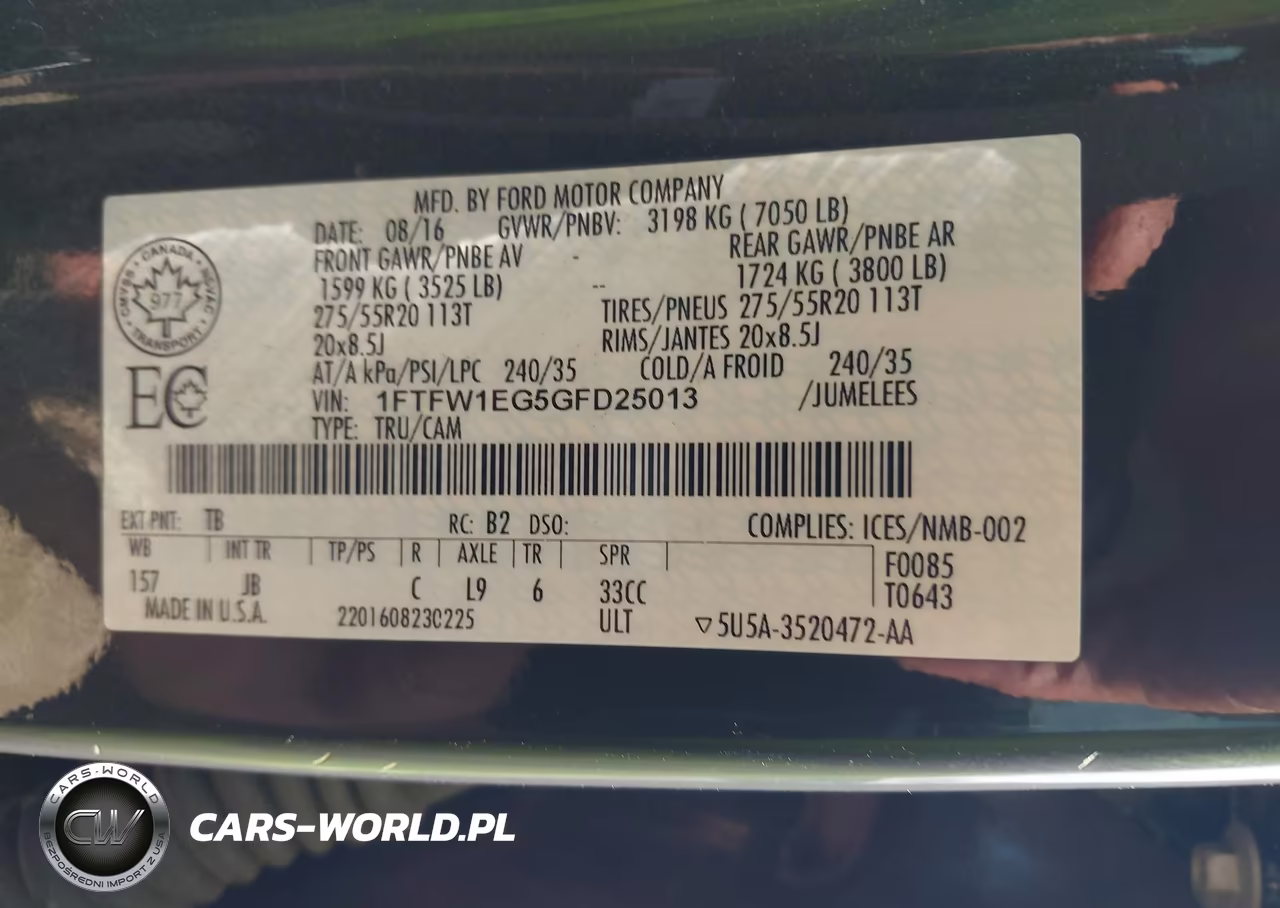 2016 Ford F-150 Xlt VIN:1FTFW1EG5GFD25013 - 9