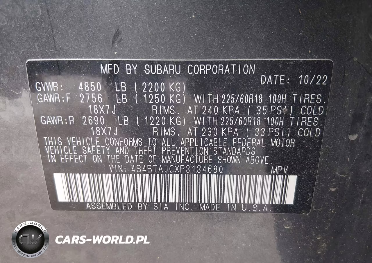 2023 Subaru Outback Onyx Edition VIN:4S4BTAJCXP3134680 - 9