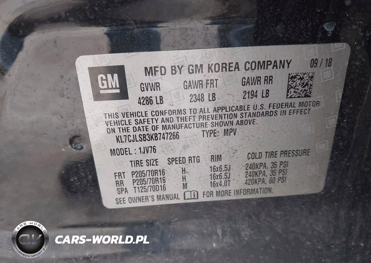 2019 Chevrolet Trax Lt VIN:KL7CJLSB3KB747266 - 9