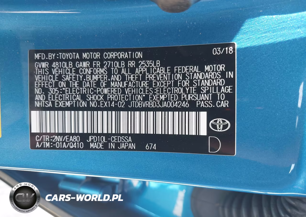 2018 Toyota Mirai VIN:JTDBVRBD3JA004246 - 9