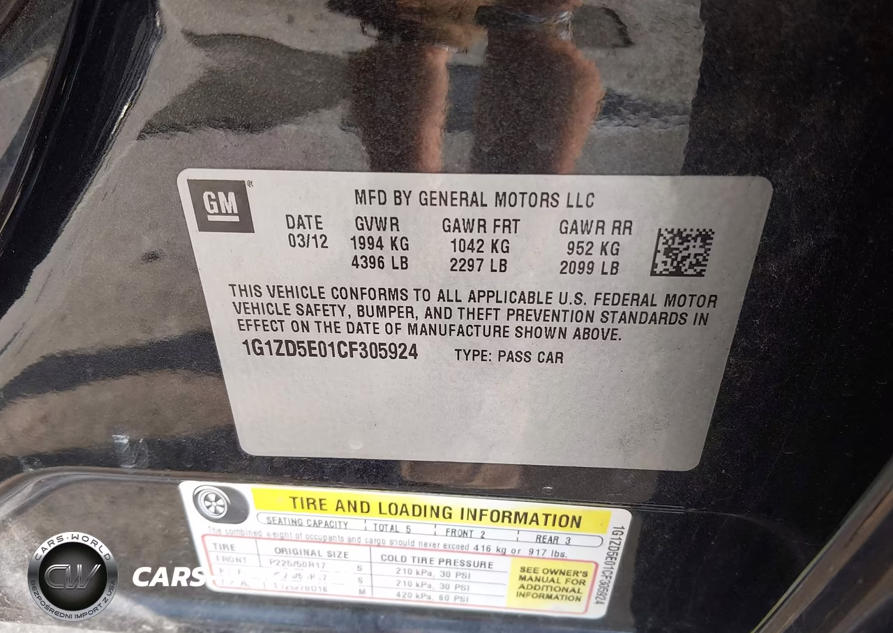 2012 Chevrolet Malibu 2Lt VIN:1G1ZD5E01CF305924 - 9