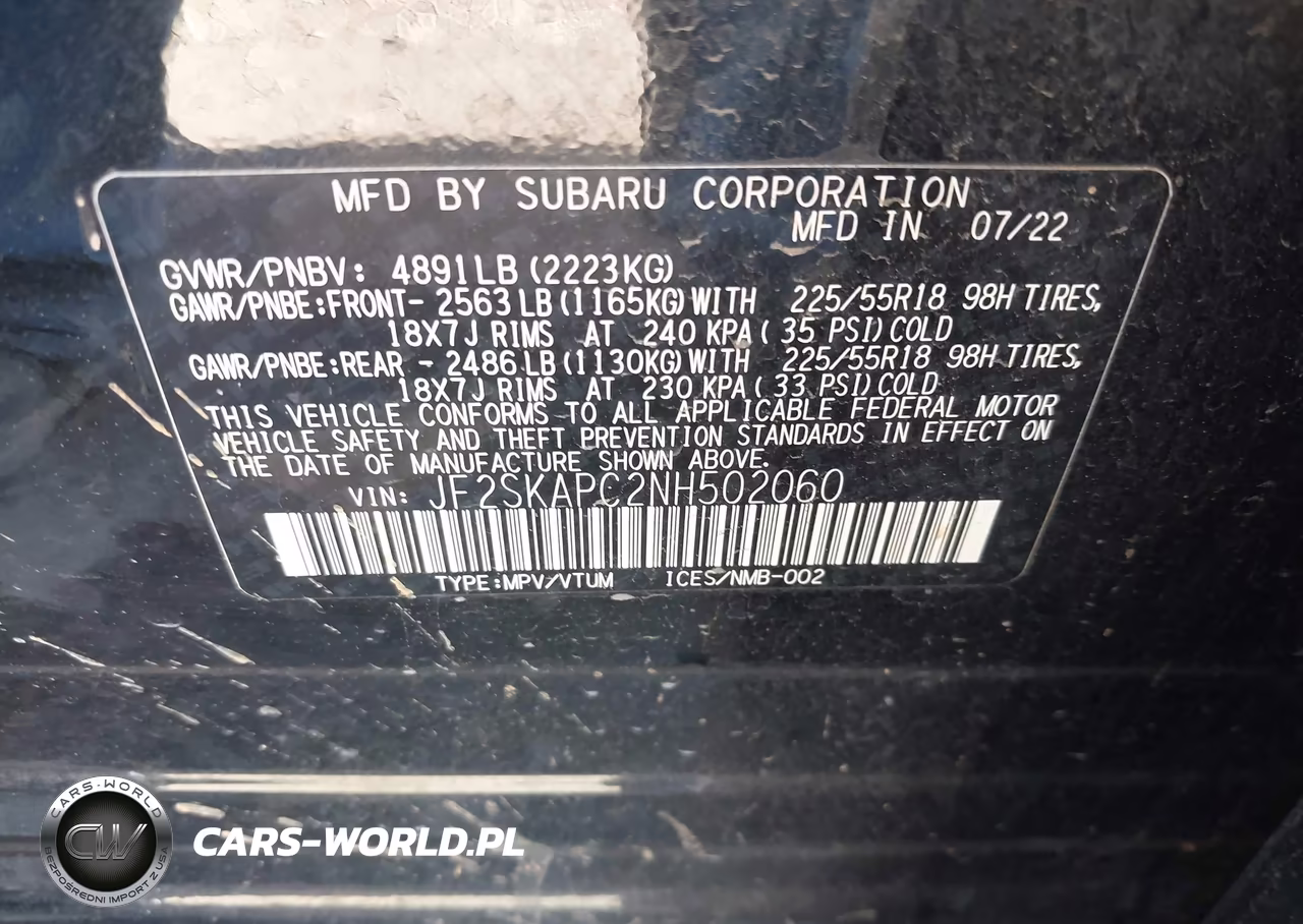 2022 Subaru Forester Limited VIN:JF2SKAPC2NH502060 - 9