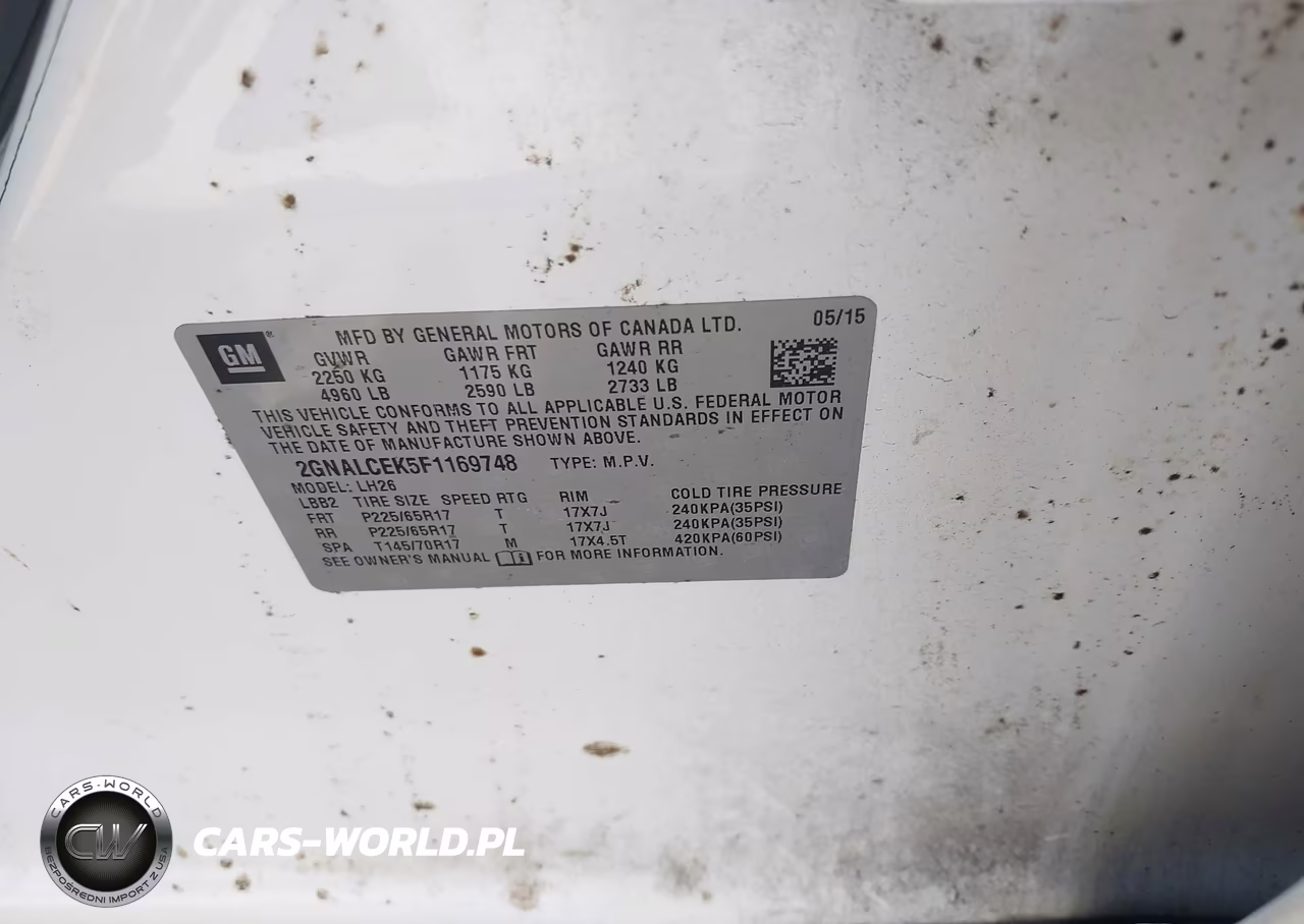 2015 Chevrolet Equinox 2Lt VIN:2GNALCEK5F1169748 - 9