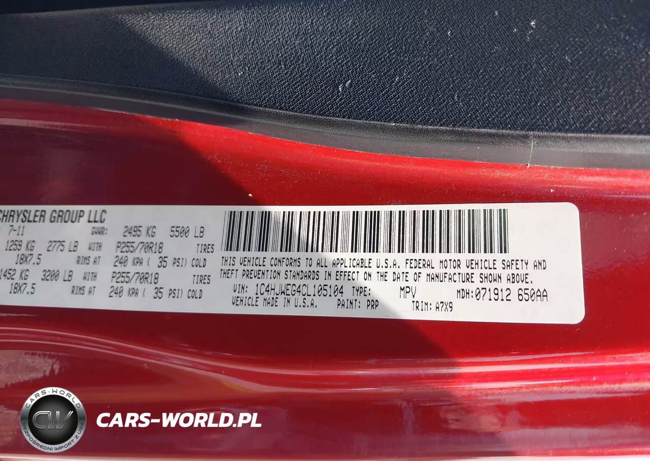 2012 Jeep Wrangler Unlimited Sahara VIN:1C4HJWEG4CL105104 - 9