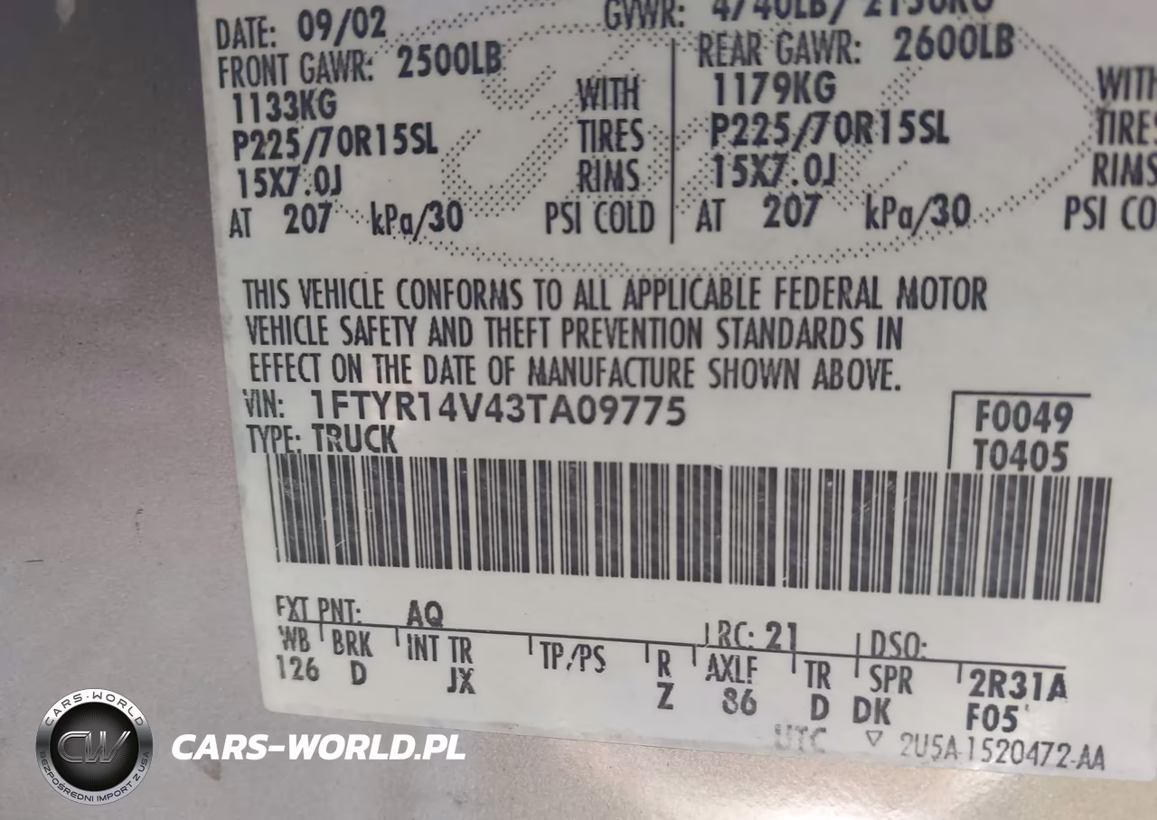 2003 Ford Ranger Edge-Tremor-Xl-Xlt VIN:1FTYR14V43TA09775 - 9