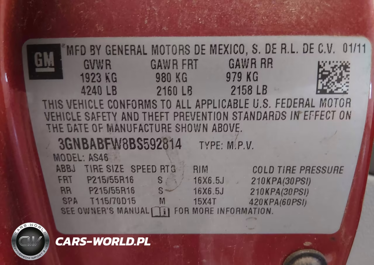 2011 Chevrolet Hhr Lt VIN:3GNBABFW8BS592814 - 9