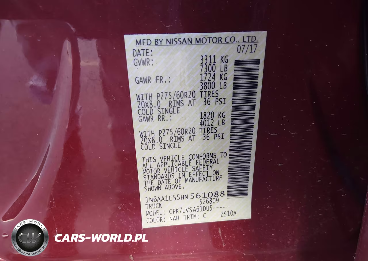 2017 Nissan Titan Sl VIN:1N6AA1E55HN561088 - 9
