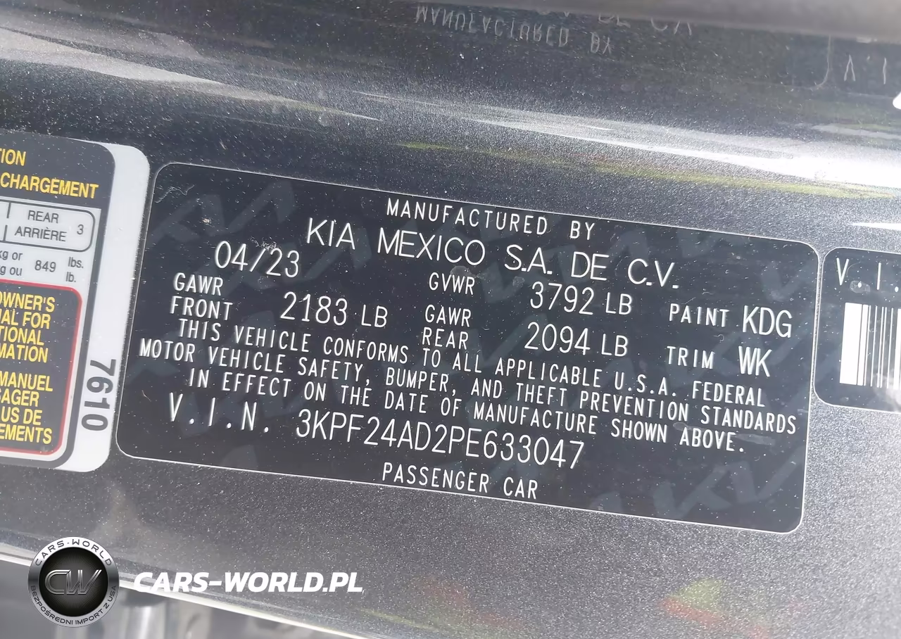 2023 Kia Forte Lxs VIN:3KPF24AD2PE633047 - 9